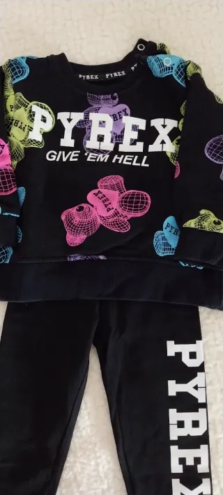 Completo Pyrex nero con orsetti