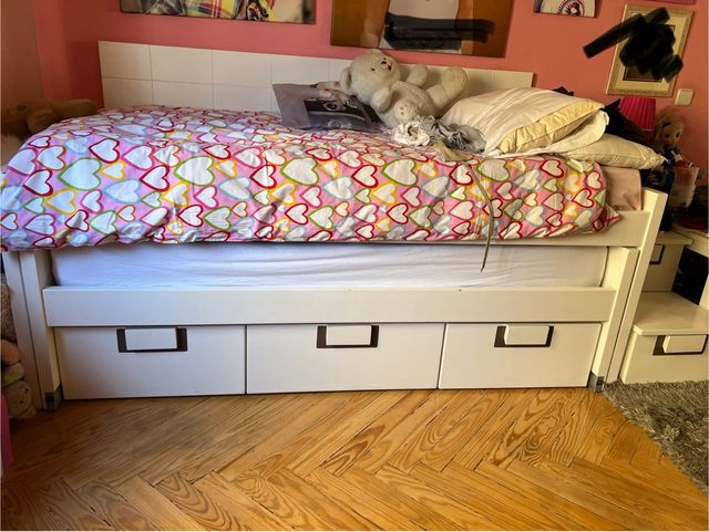 Cama nido juvenil lacada blanca.