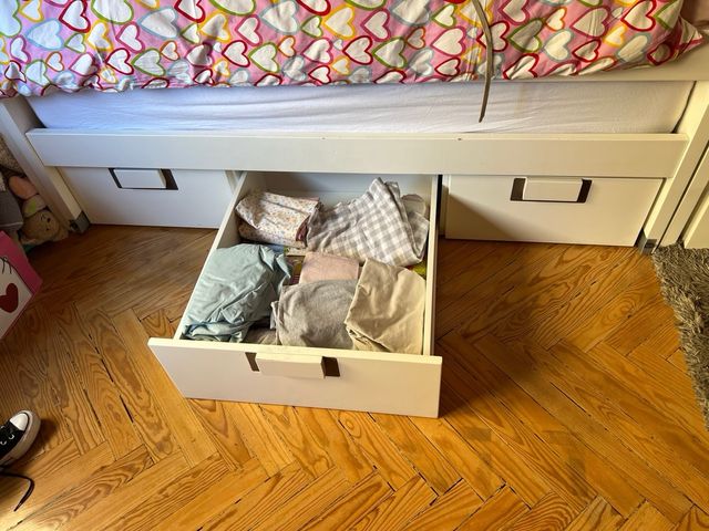 Cama nido juvenil lacada blanca.