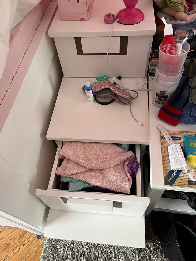 Cama nido juvenil lacada blanca.