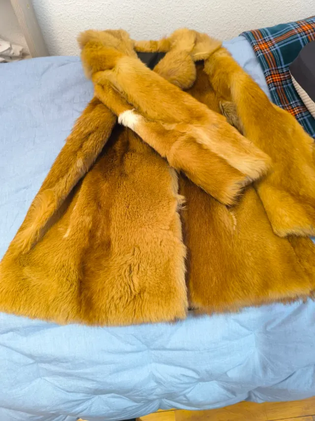 Abrigo Piel Zorro Talla 46 Beige