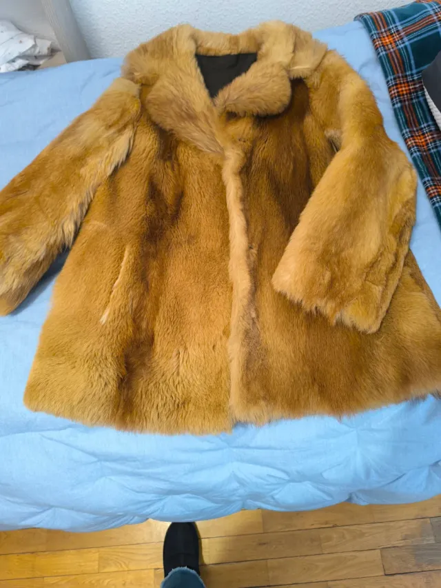 Abrigo Piel Zorro Talla 46 Beige