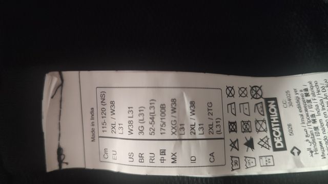 Pantalón chándal Decathlon Talla XXL