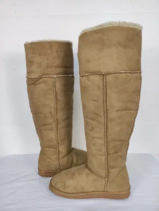 Stivali al ginocchio donna beige/marrone