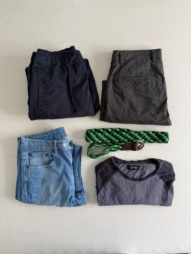 Pack ropa hombre | 3 pantalones + camiseta