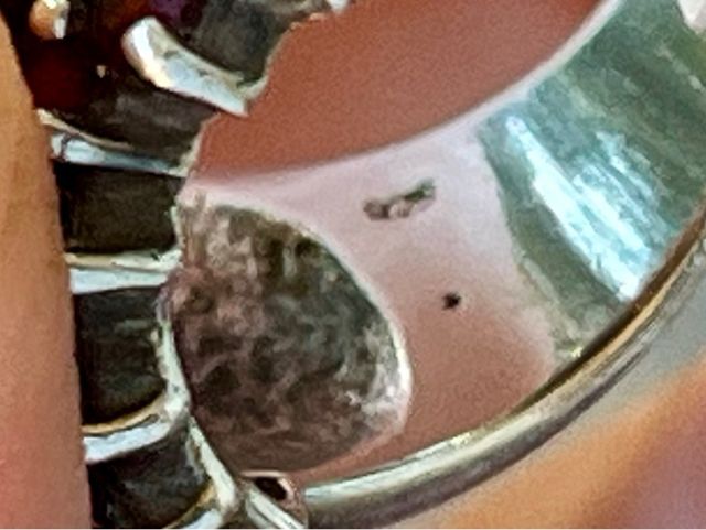 Anello Art Deco in argento e granati cechi