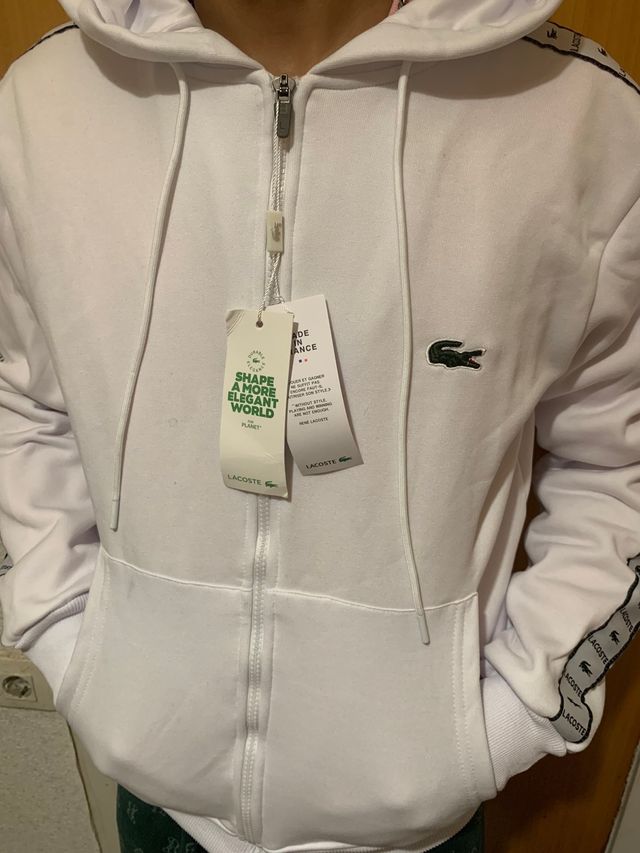Sudadera Lacoste blanca con cremallera