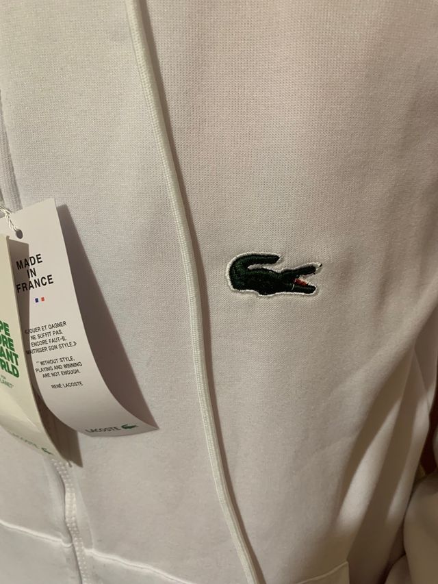 Sudadera Lacoste blanca con cremallera