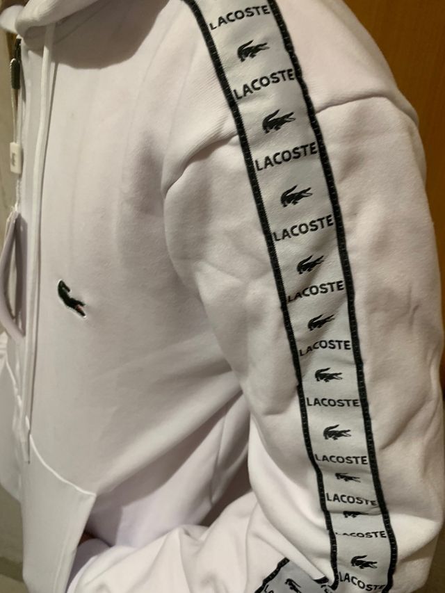 Sudadera Lacoste blanca con cremallera