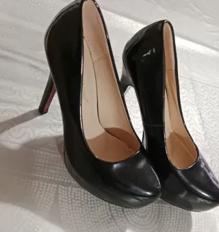 Zapatos negros tacón alto talla 38