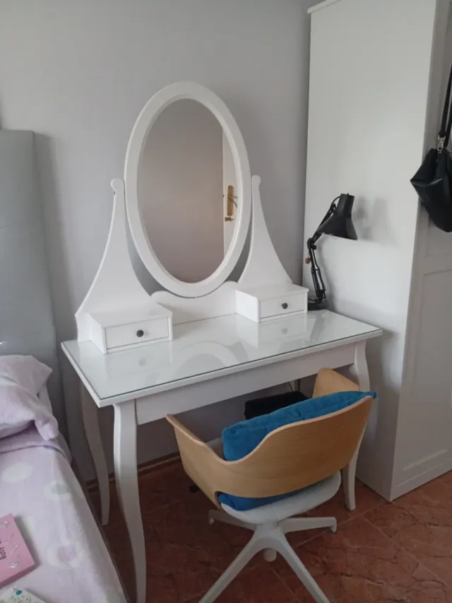 Tocador juvenil blanco con espejo