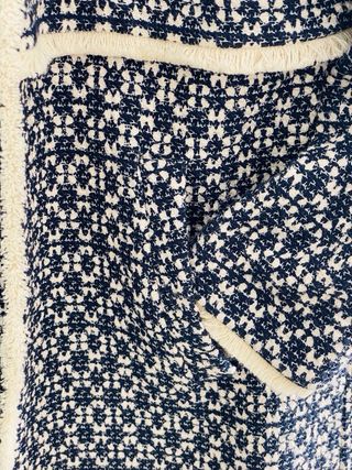 Chaqueta Zara Tweed Talla S Azul Marino/Blanco