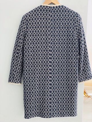 Chaqueta Zara Tweed Talla S Azul Marino/Blanco