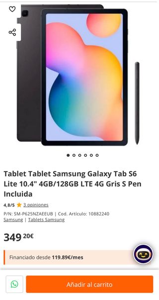 Samsung Galaxy Tab S6 Lite 
