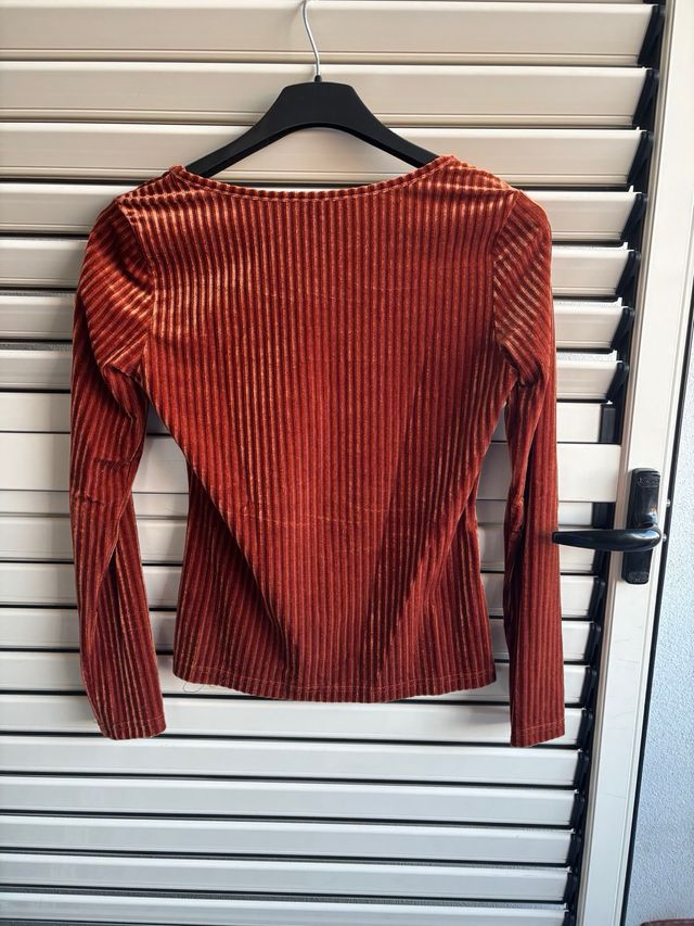 Maglia in velluto a coste arancione