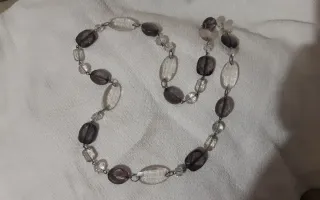 Collana bicolore grigio e bianco