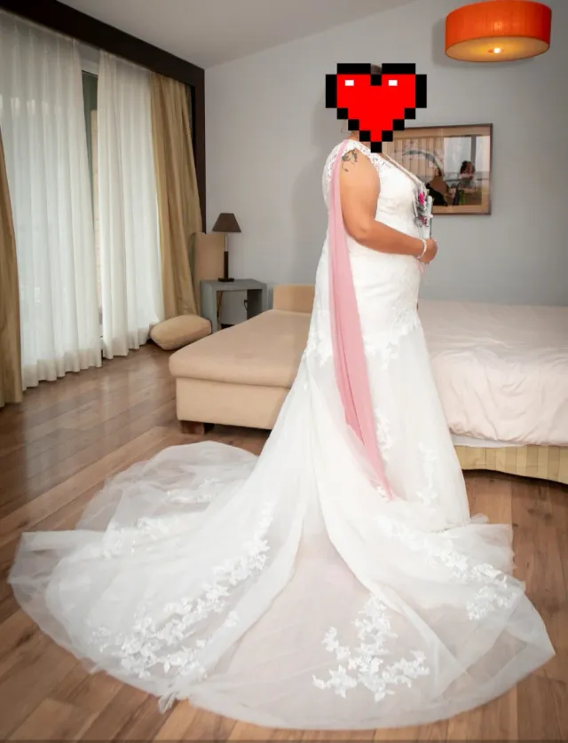 Vestido Novia Escote V Espalda Aire corte sirena