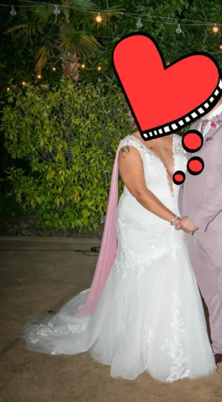 Vestido Novia Escote V Espalda Aire corte sirena