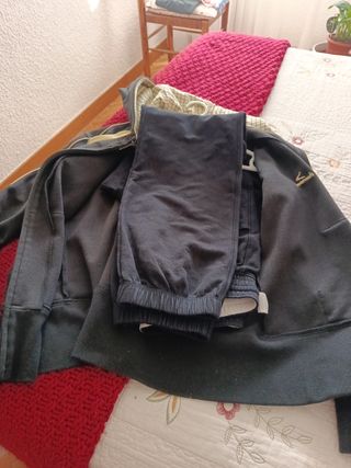 Chándal algodón señora negro y amarillo