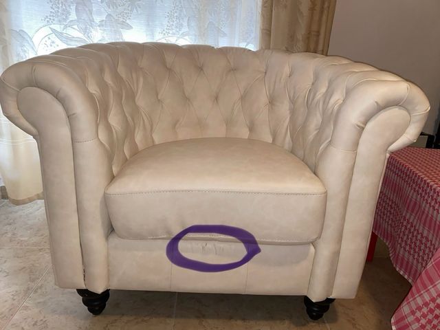 2 sillones Chesterfield Blancos