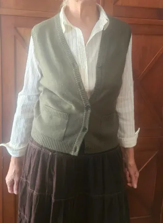 Chaleco de punto verde Rodier Paris