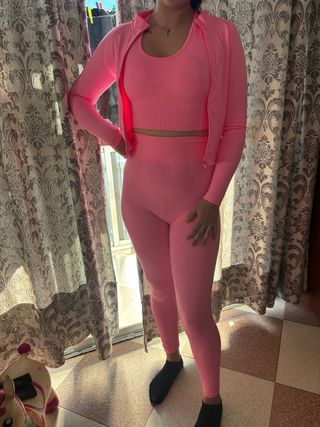 Conjunto deportivo 3 piezas rosa