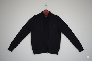 Casaco Tommy Hilfiger Lã Premium Preto