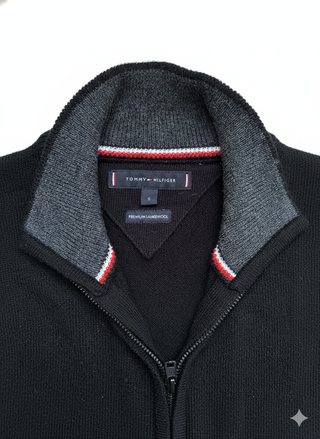 Casaco Tommy Hilfiger Lã Premium Preto