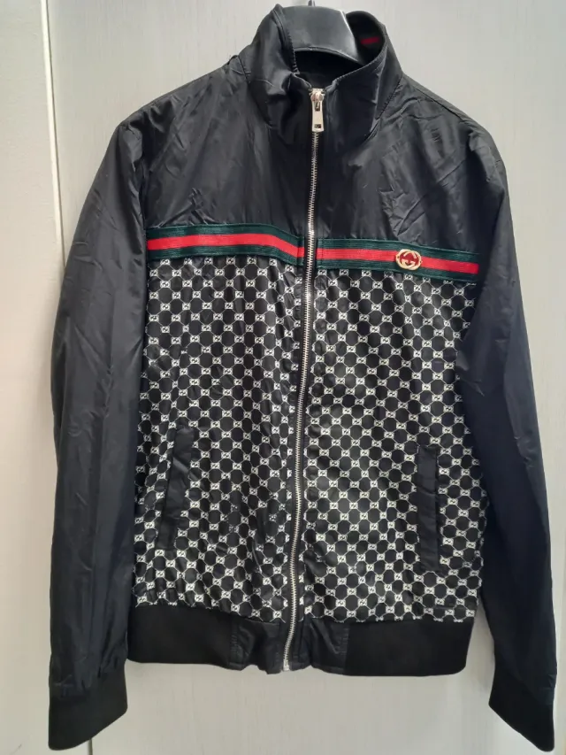 Giubbotto Gucci Monogram Nero e Rosso