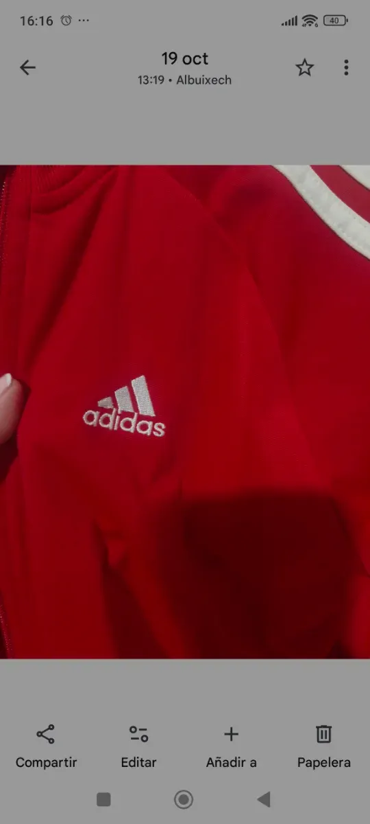 Sudadera Adidas Roja Talla 10 Años