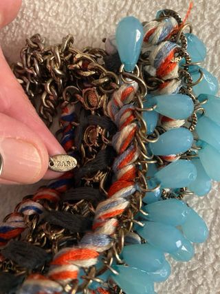 Collar babero tejido bohemio con cuentas