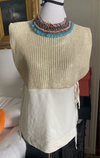 Collar babero tejido bohemio con cuentas