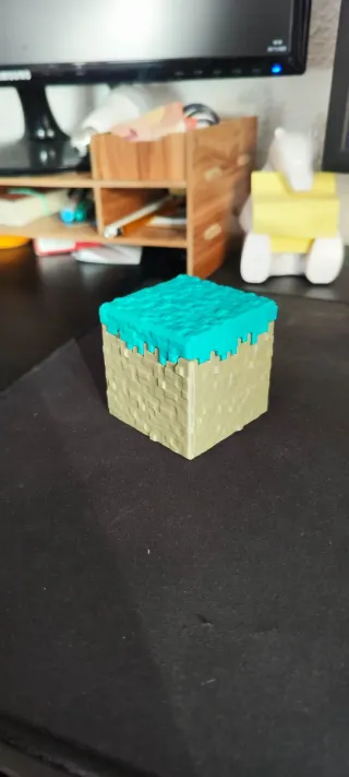 Caja Minecraft. Impresión 3D en filamento.