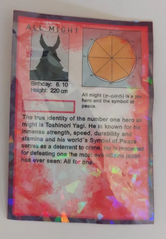 Carta All Might My Hero Academia Holográfica