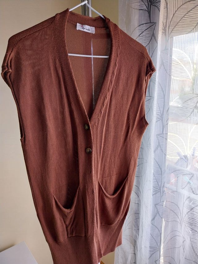 Chaleco mujer marrón talla única