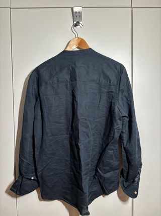 Camisa Zara cuello mao azul