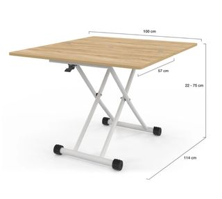Mesa elevable extensible madera