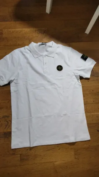 Polo Stone Island Blanco Talla M
