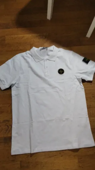 Polo Stone Island Blanco Talla M