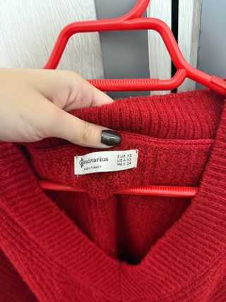 Jersey rojo manga larga