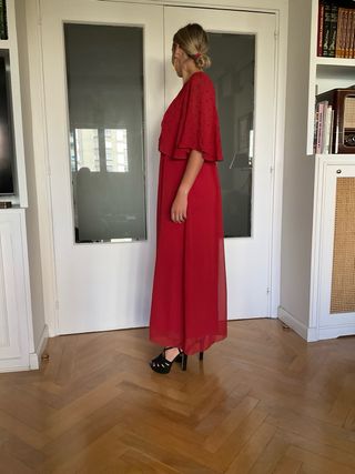 Vestido rojo largo de fiesta de Intropía