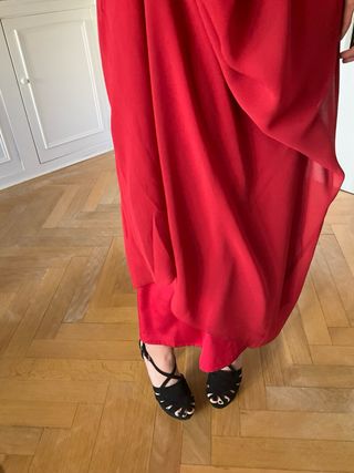 Vestido rojo largo de fiesta de Intropía
