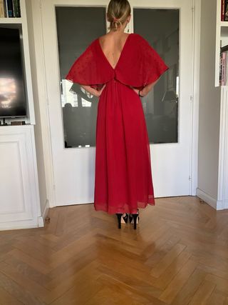 Vestido rojo largo de fiesta de Intropía