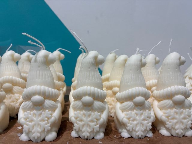 Candele Gnomo Natalizie Fiocco Neve