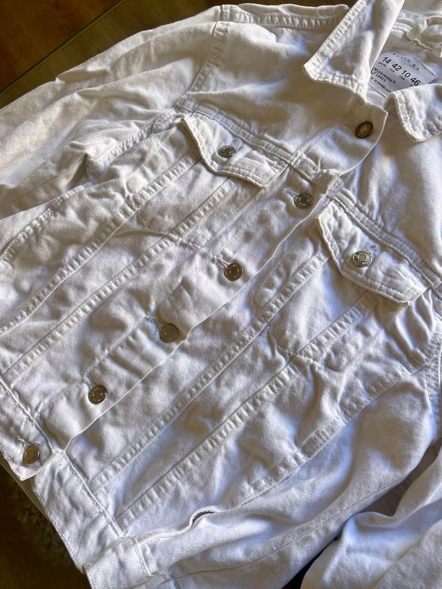 Campera Jean Blanca Mujer Talle 42