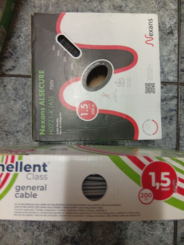 2 Cajas Cable Eléctrico 1,5 mm