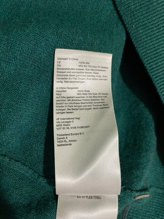 Jersey Timberland Media Cremallera Verde Punto XL