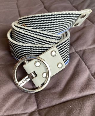 Cinturón PR Sport Rayas Blanco y Negro