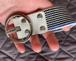 Cinturón PR Sport Rayas Blanco y Negro