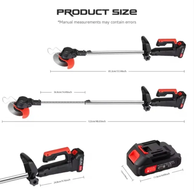 Decespugliatore telescopico ricaricabile con 2 batterie
